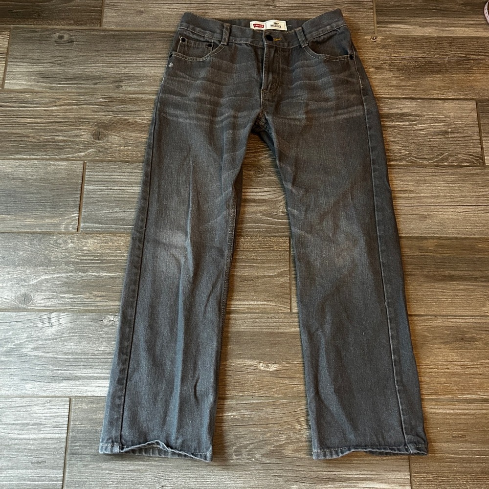 Levi's 505 Regular Fit Dark Wash Denim Jeans Kids Size 14 Reg